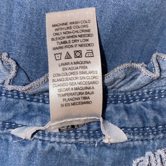 Guess Kids Denim Lace/Embroidery Flare Dress Size 4T Blue 100% Cotton - Picture 9 of 10